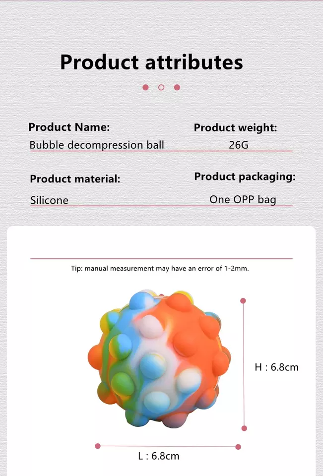 3D Anti-Pressure Squeeze Ball Fidget Legetøj (4)