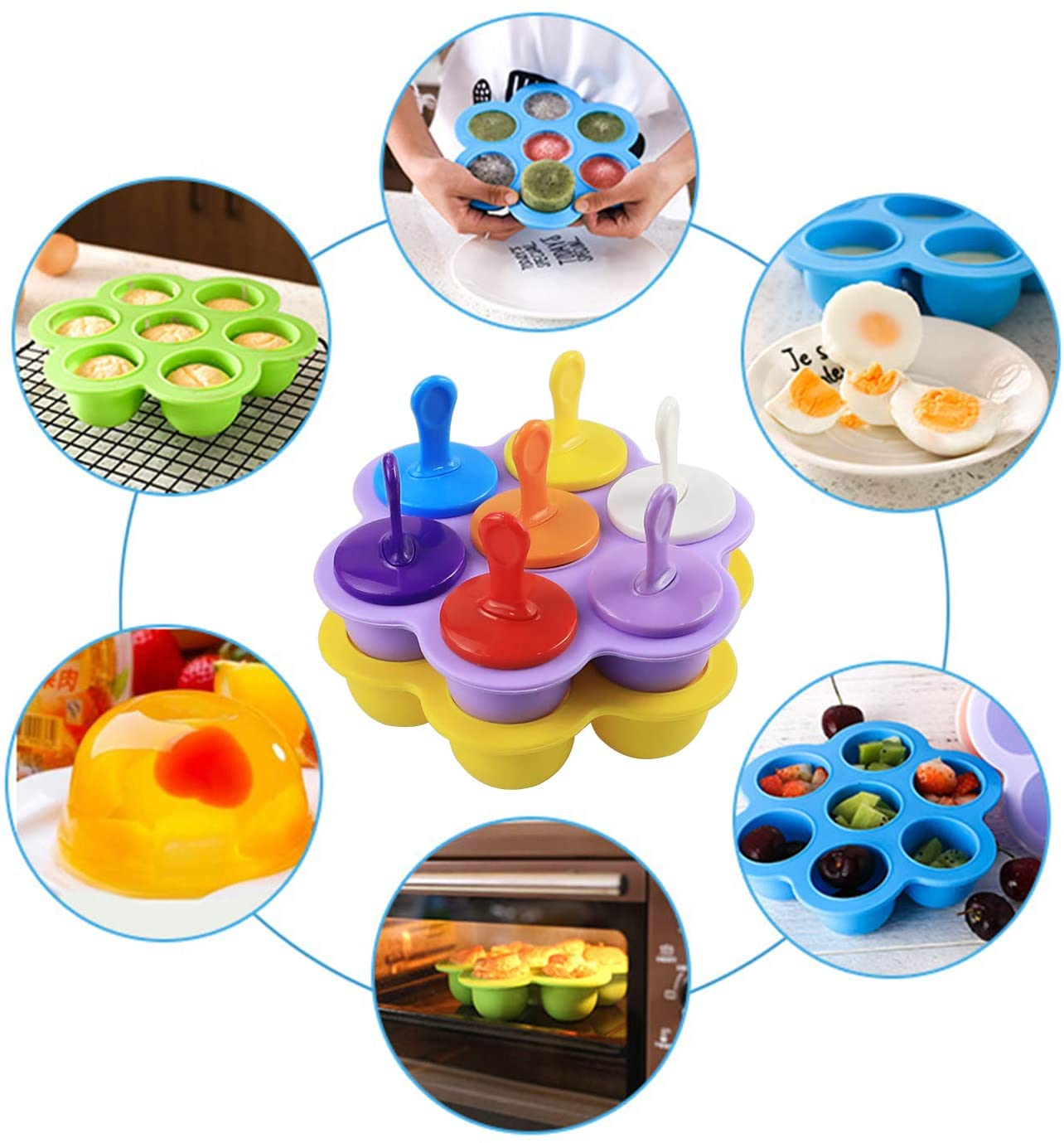 7 Cavity silicone popsicle molds (4)