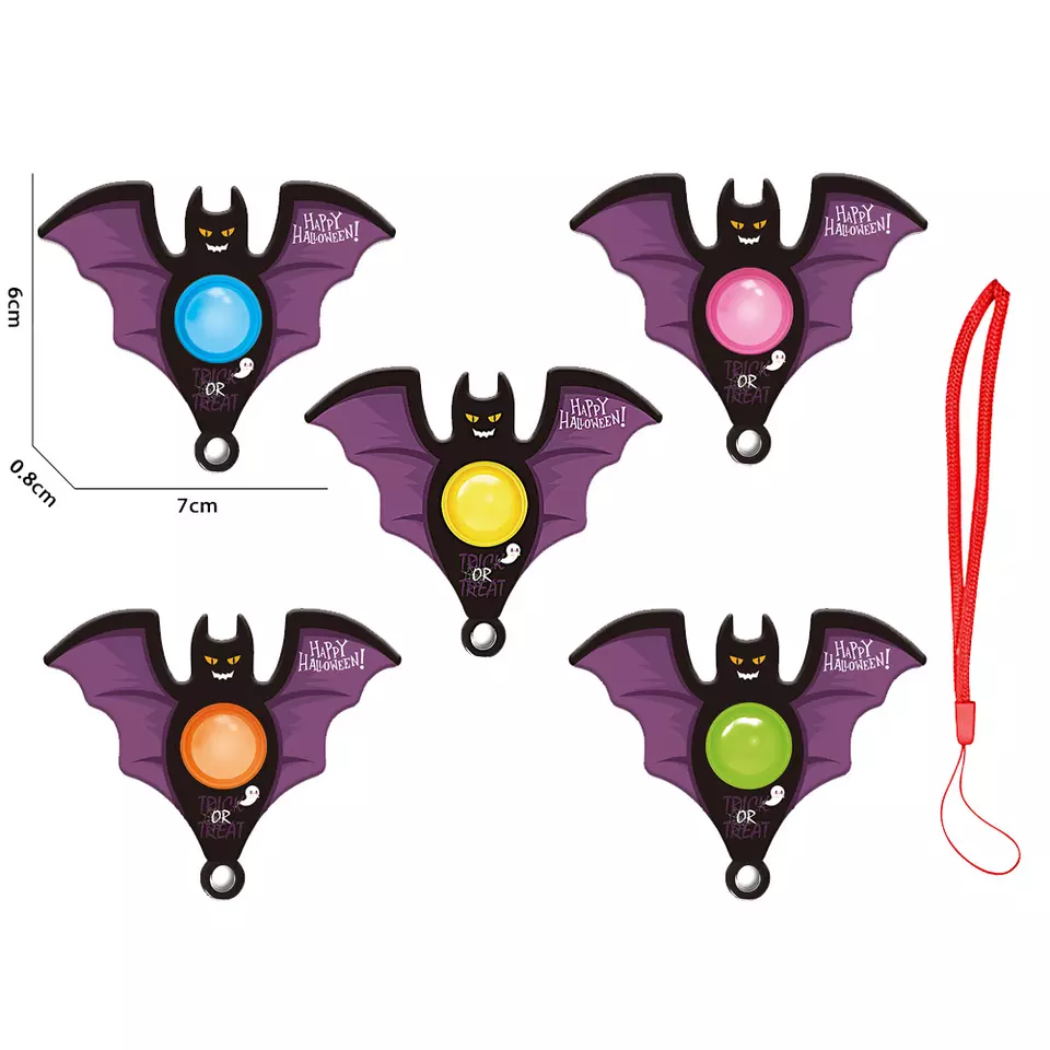 Jouet Fidget de doigt de crâne de chauve-souris de citrouille d'Halloween (5)