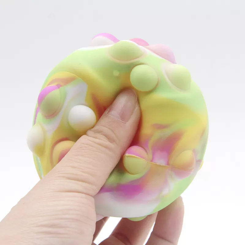 Veelkleurige 3D silikoon ses-kante fidget speelding (6)