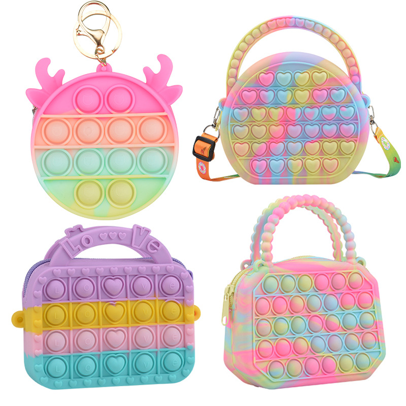 Rainbow Push Pop Fidget Toy Bag (၄) အိတ်၊