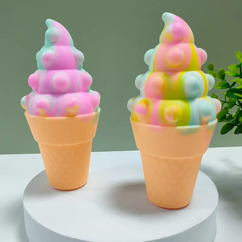 Silikoni 3D Titari Bubble Ice Cream Fidget Toys (1)