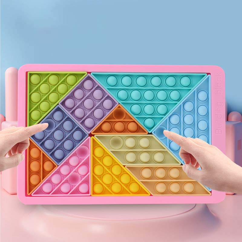 Silicone Baby Puzzle Blok Gedong Atikan pikeun Kids (2)