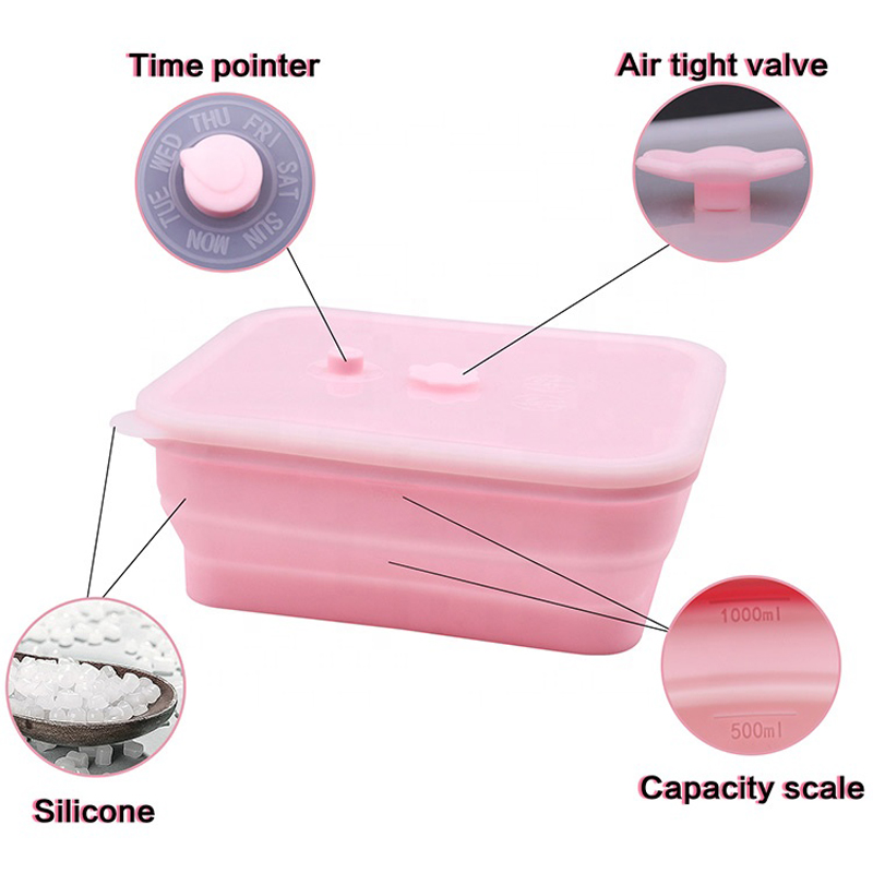 Silicone Rjochthoekich fiedselkontainer (1)