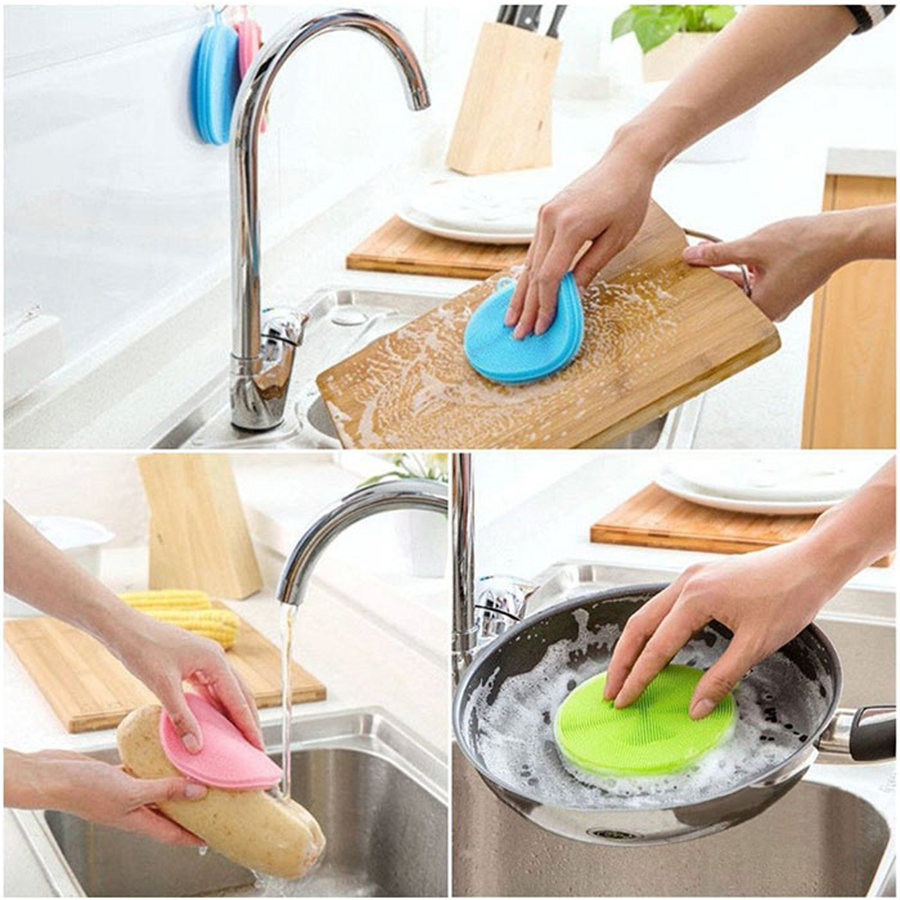 silicone dish scrubber sponge brush (12)