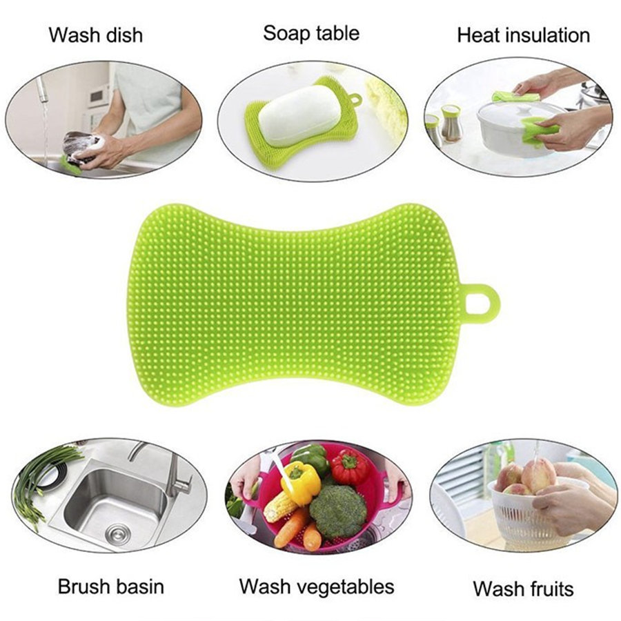 silicone dish scrubber sponge brush (2)