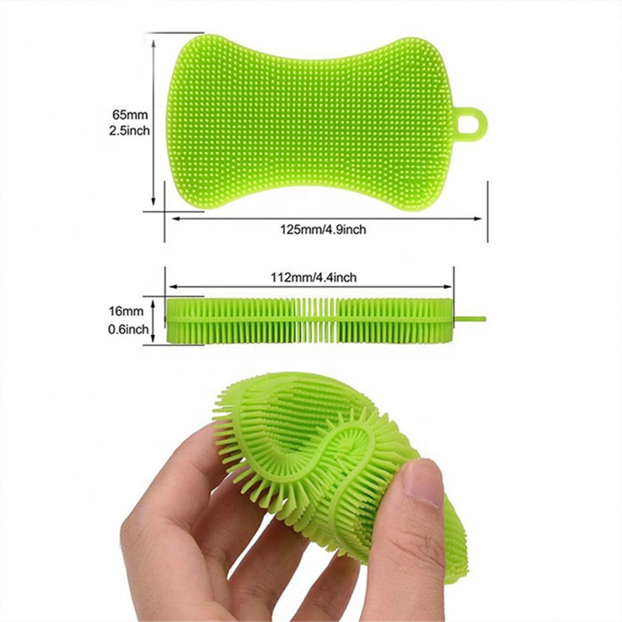 Silicone skûtel scrubber sponsborstel (3)