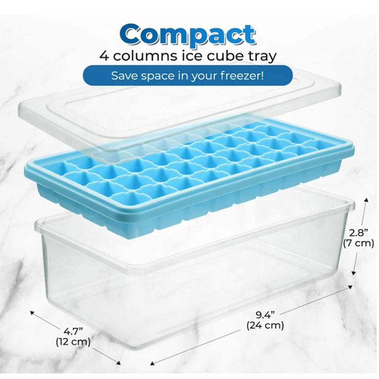 bac à glaçons en silicone avec bac et couvercle (5)