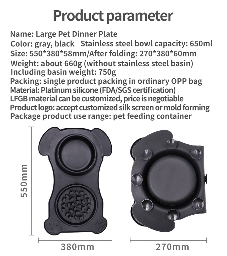 ciotola per animali in silicone (2) di grandi dimensioni