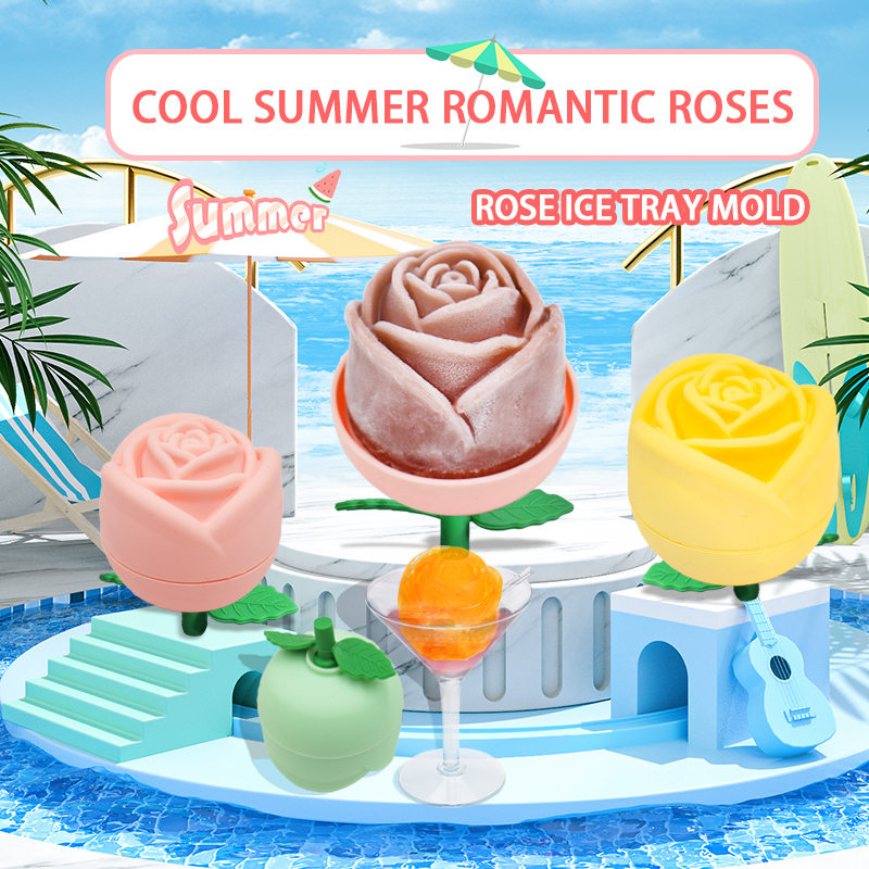 Silicone single rose ice ball (1)