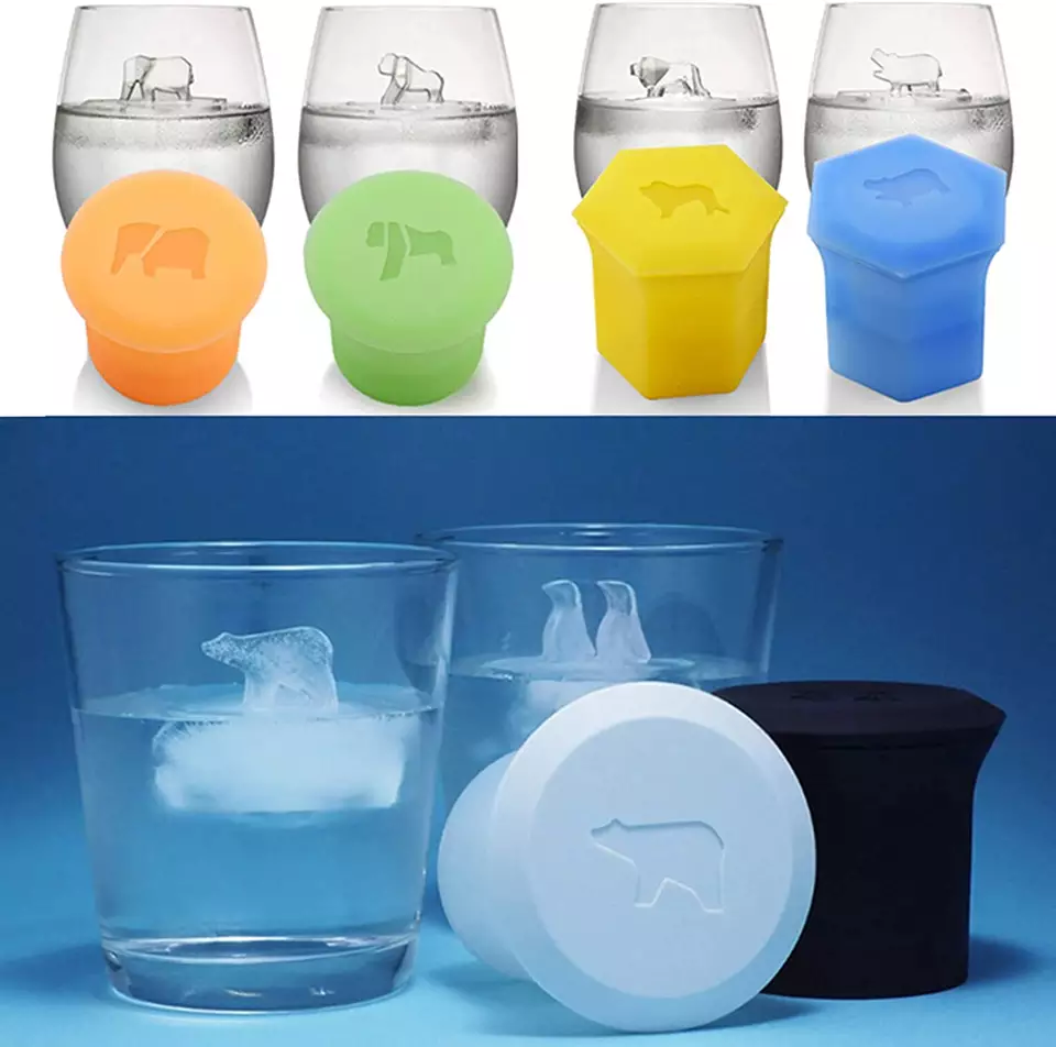 Bear and Penguin Shape Reusable Ice Cube Molds (5)