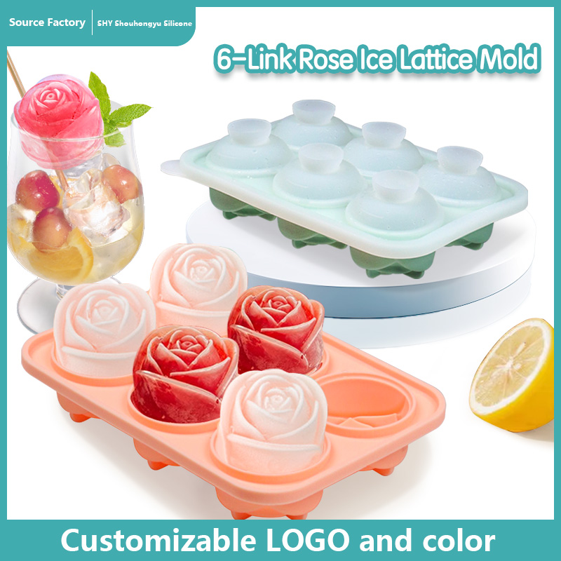 Ice Cube Tray, Mikiwon 2 inch Rose Ice Cube Trays With Covers (4)