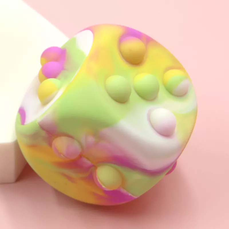Multi color 3D silicone six-sides fidget toy (1)