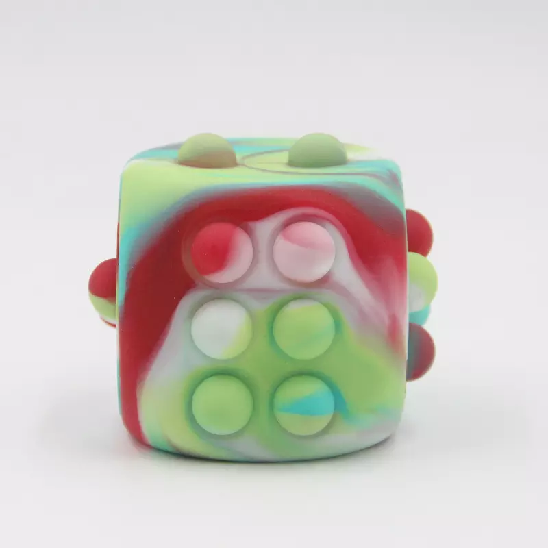 Multi color 3D silicone six-sides fidget toy (2)