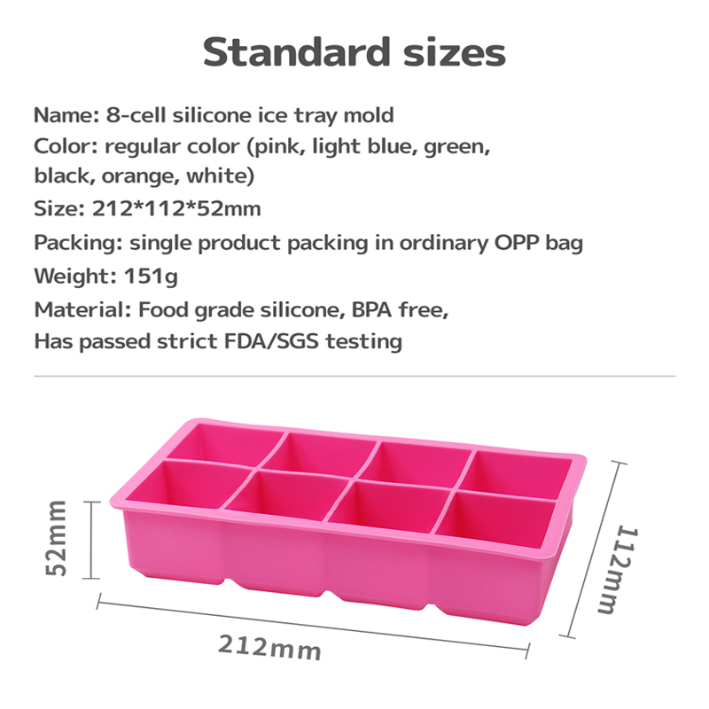 silicone 8 cavity ice cube tray  (4)